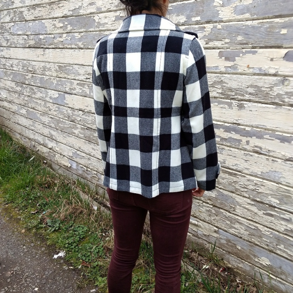 buffalo check black and white jacket